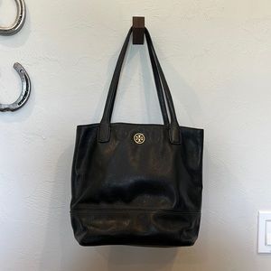 Tory Burch tote black pebbled leather